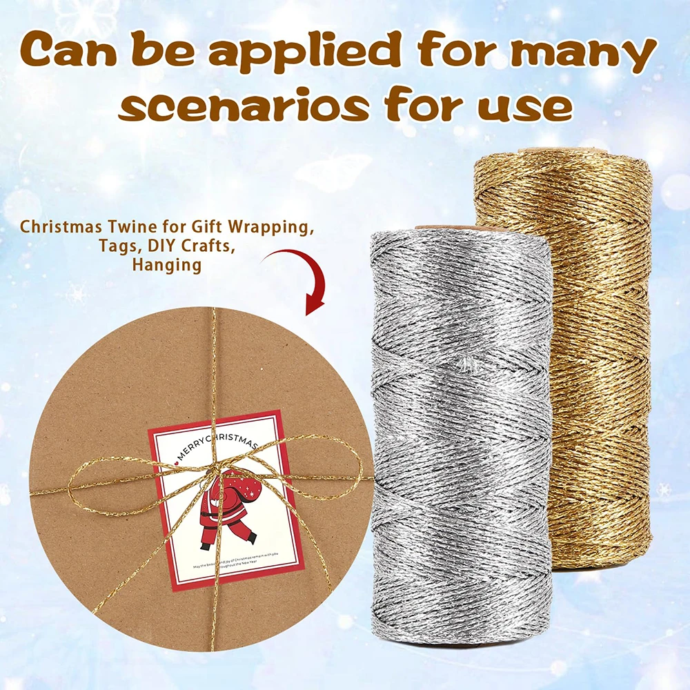 1 قطعة 328 قدم خيوط سلسلة معدنية الخبازين سلسلة الذهب والفضة التفاف خيوط سلسلة لحبل الشريط الحرف عيد الميلاد ديكور المنزل #4