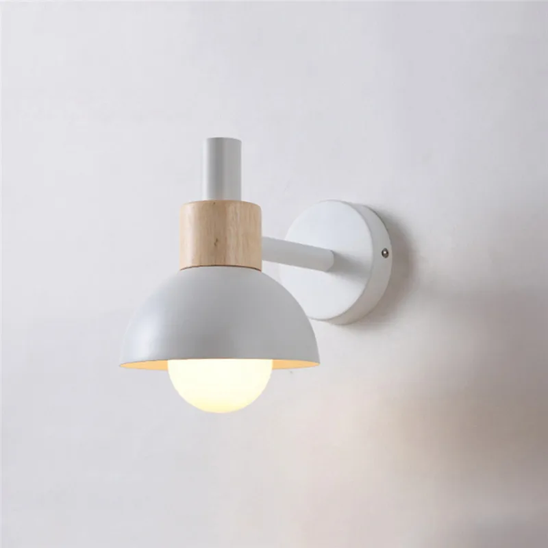 

Wooden Wall Lights Modern Bedside Wall Lamp for Aisle Balcony Bedroom Study Room Nordic Macaroon Wall Sconce E27 85-240V