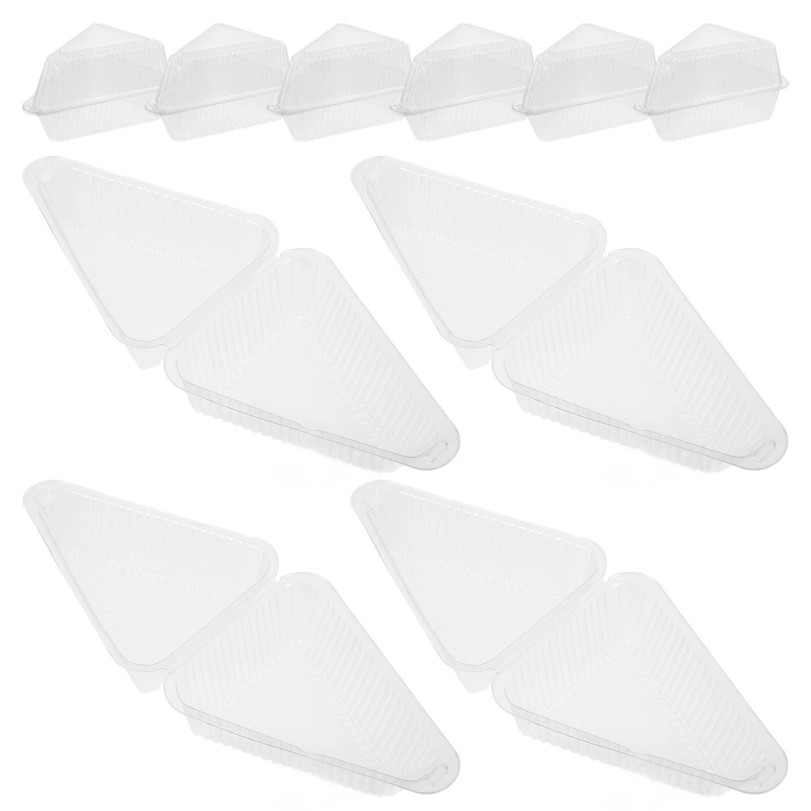 

100 шт., коробка для торта, контейнер для ломтиков чизкейка, одноразовые пластиковые контейнеры для пирогов с крышкой, мини-упаковка для десерта, лотки на вынос