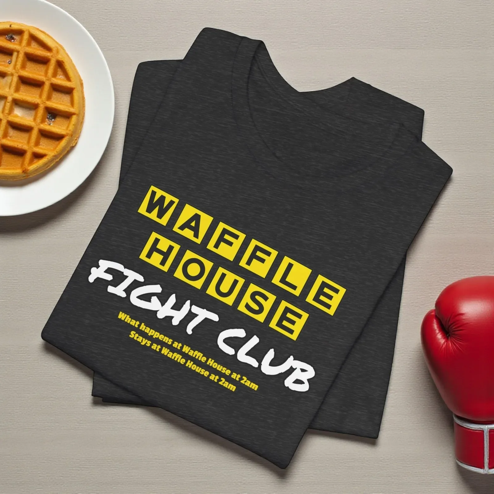 Lustiges Waffle House Fight Club T-Shirt, Grafik-T-Shirt, Unisex Trendiges Design