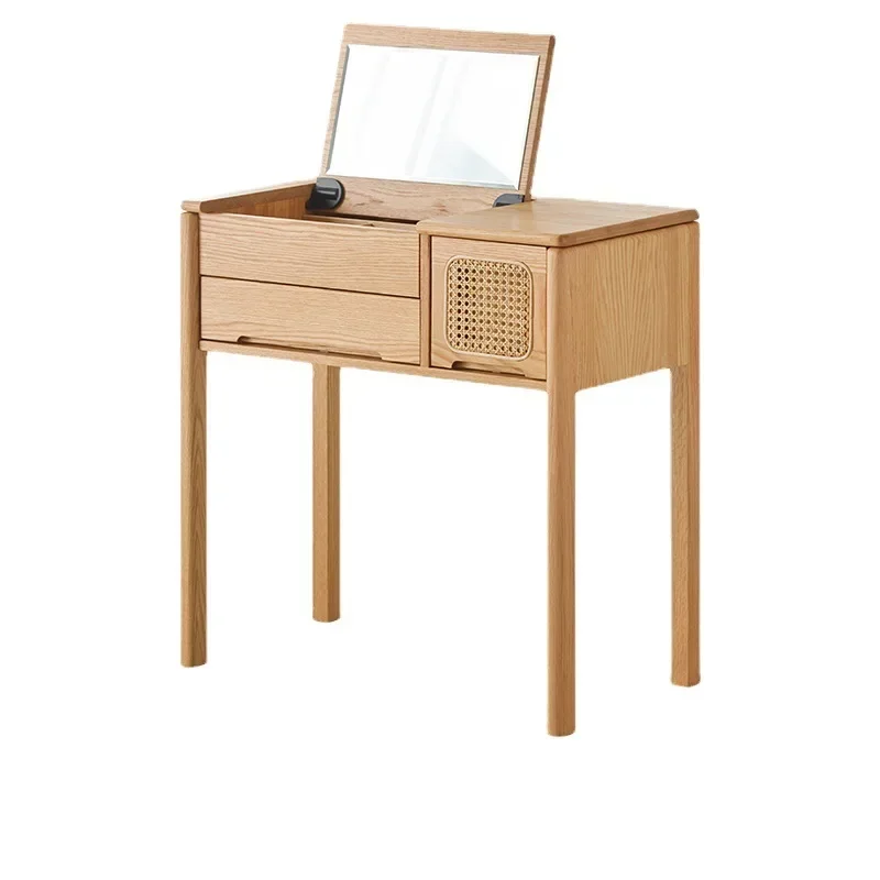 Multifunctional bedroom full solid wood dressing table mirror flip makeup table Nordic minimalist oak dressing table desk desk s