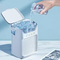 Ventilateur de climatisation portable USB, mini-refroidisseur d'air, 3 vitesses de vent, réservoir d'eau de 650 ml, humidificateur par pulvérisation, refroidisseur d'air évaporatif silencieux pour bureau, ventilateur personnel rechargeable, petit climatiseur pour la maison, le bureau, la chambre, le camping, les voyages en extérieur, la voiture, UE 4