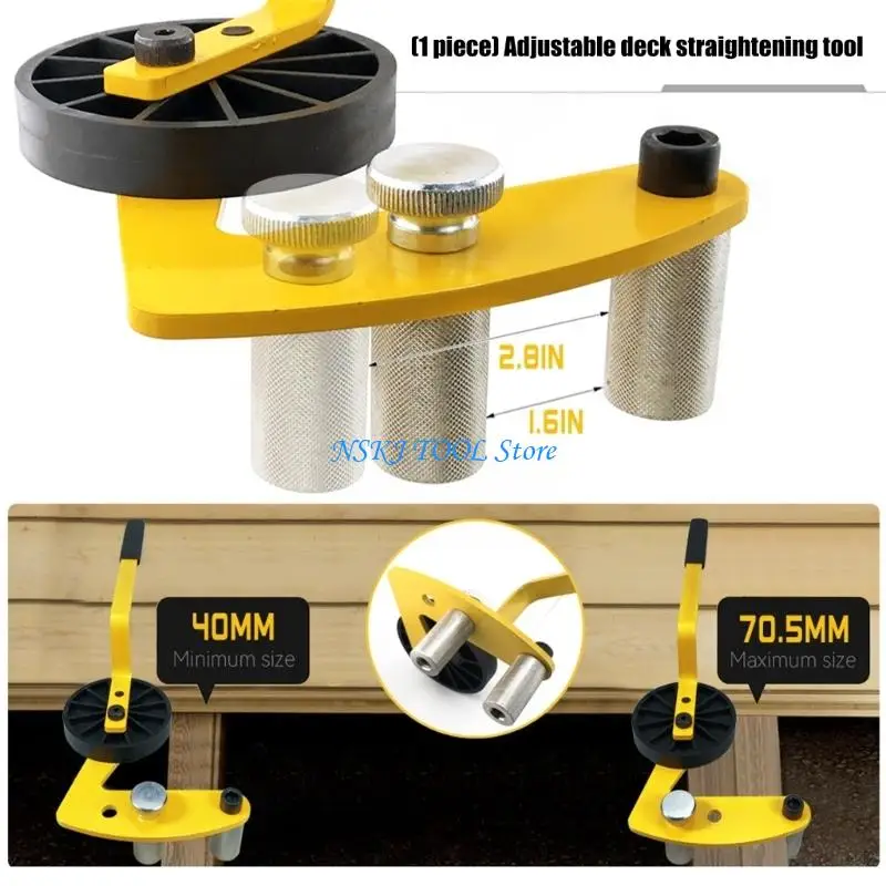 L8RC Deck Board Straightening Tool Lever Deck Board Straightening Tool for Bending Boards Tighten Adjustable Deck Tool