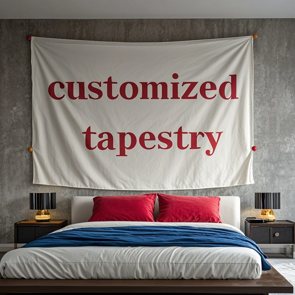 Kişiselleştirilmiş Fotoğraf Goblen, Özel Portre Duvar Asılı Dekor HD Baskı Goblen Yatak Odası için, Noel Festivali Benzersiz Hediye