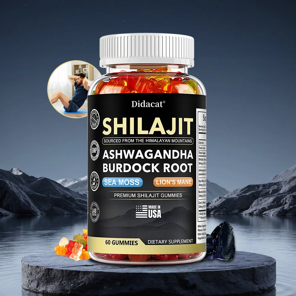 

Shilajit Gummies - with Seaweed and Ashwagandha, Promotes Brain Health, Balances Energy Levels, and Improves Sleep Quality