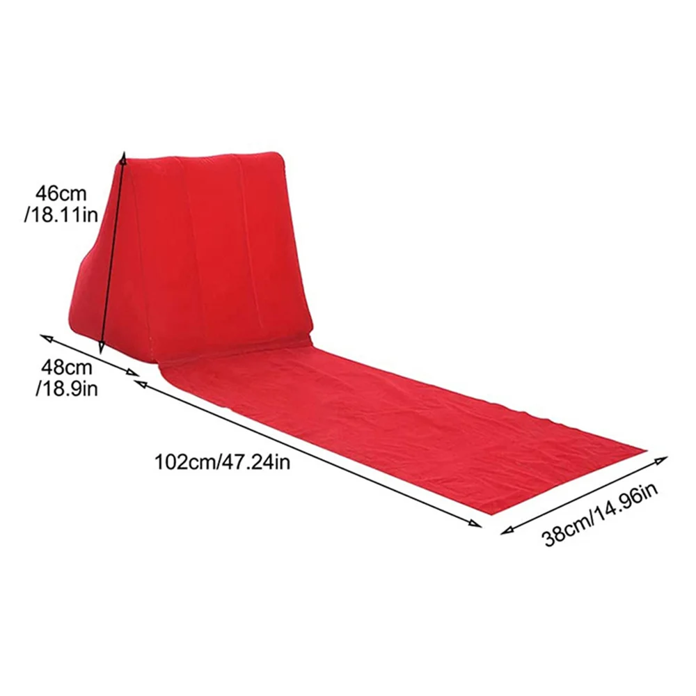 Cojín triangular inflable para playa, asiento plegable, suave, silla de descanso para acampar, respaldo de playa