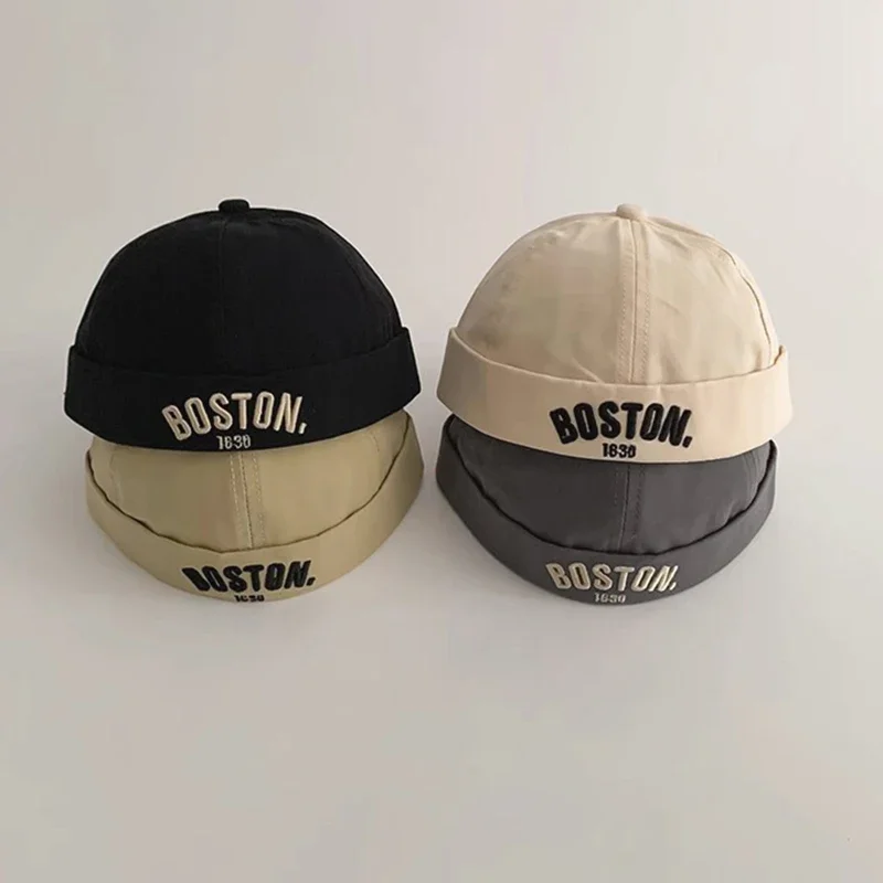 الرجعية رسالة مطرزة الاطفال Brimless قبعة بلون الهيب هوب قبة البطيخ قبعات للأطفال بنين بنات قابل للتعديل دوكر كاب