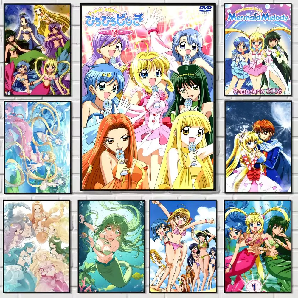 

Anime Mermaid Melody Painting Calligraphy Modern Waterproof Wall Art Print For Home Living Room Bedroom Office Interior Decor