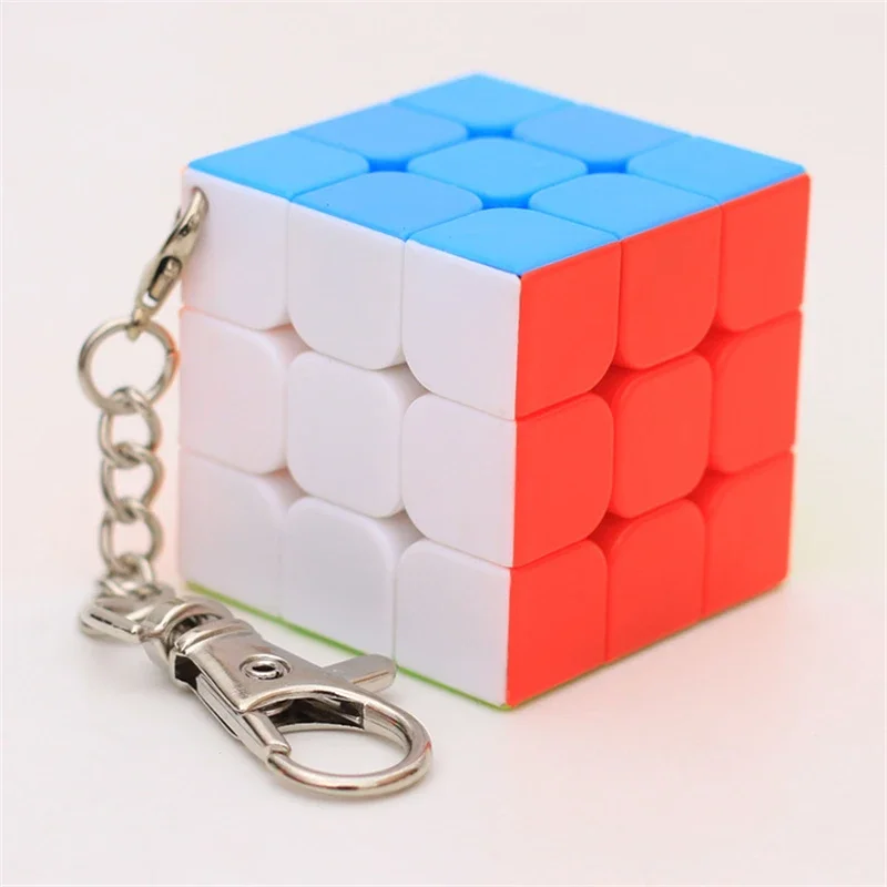 Zcube KeyChain Mini 2x2 3x3 Triedro Cilindro Cubo Mágico Cubo Criativo Pendurar Decorações - Colorido