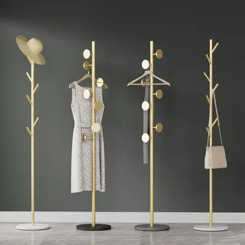 Modern Coat Rack Living Room Furniture Movable Standing Coat Rack Bedroom Furniture Clothes Rack Metal Storag Racks Hanger Ins