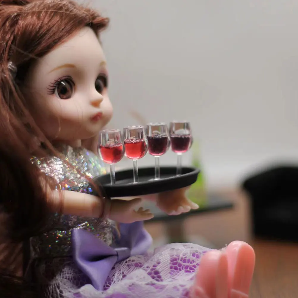 

10 Pcs Wine Mini Glass Size Glasses for Crafts Dollhouse Number Tiny Miniature