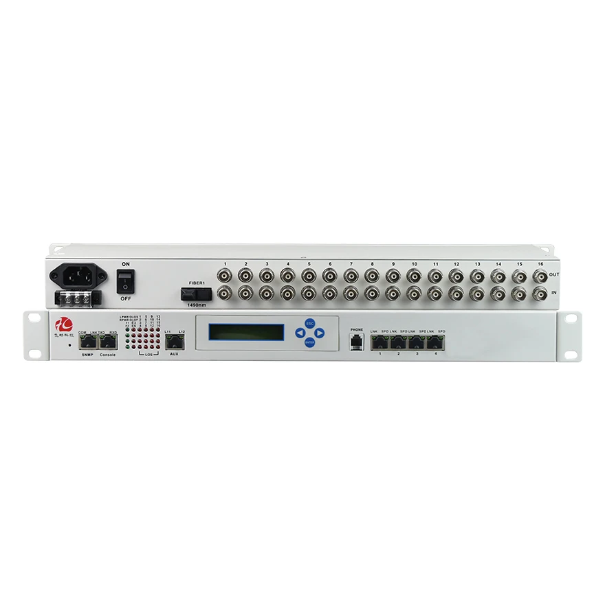 

19-дюймовый оптический MUX Ethernet PDH для монтажа в стойку 1U 16E1+4*100M с ЖК-экраном