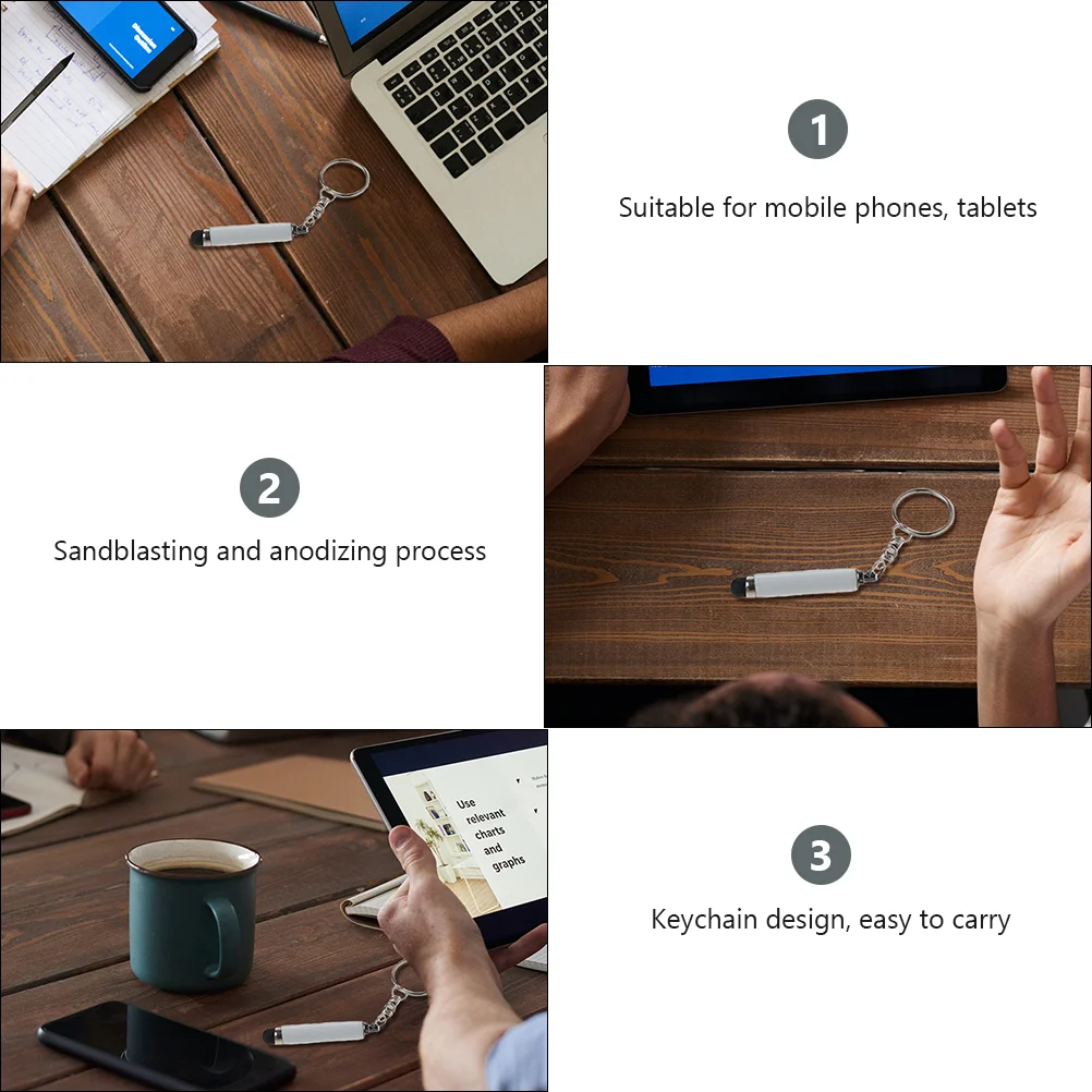 5 Pcs Key Fob Portable Hand Pen Stylus with Keychain Universal Pens Touch Screen Mini