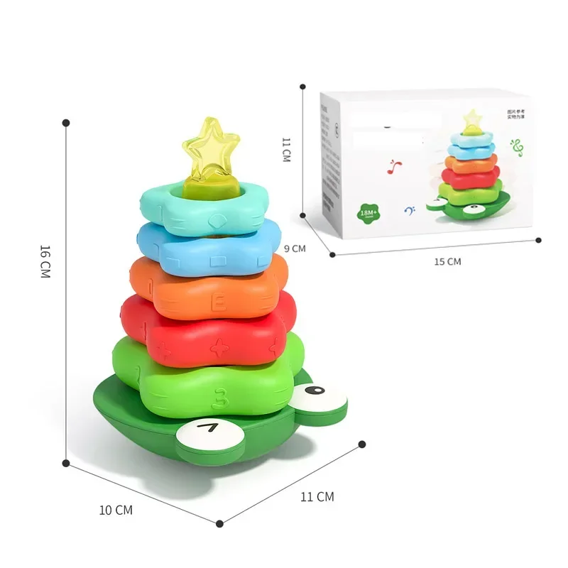 6 Pcs Baby Stacking Ring Toy Tower Stacking Toys for Toddlers Montessori Educational Learning Sensory Toys Nesting Blocks Gift