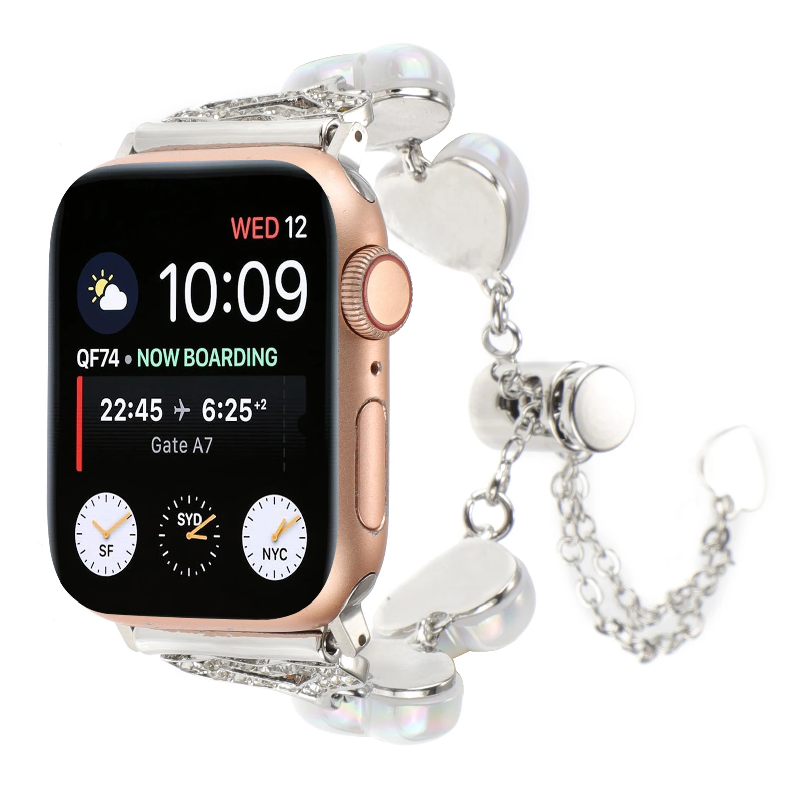 المعادن حزام ل سوار ساعة يد آبل مجوهرات الحب سلسلة ل Iwatch87654321SE الترا 38 40 41 42 44 45 مللي متر حلية سوار النساء المعصم
