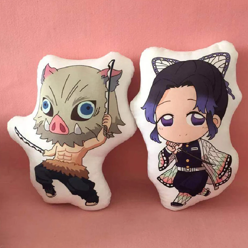 Demon Slayer Anime Kawaii Peluche Tanjirou Nezuko Zenitsu Inosuke Uzui Tengen Himejima Kyoumei Plush Soft Stuffed Pillow Cushion