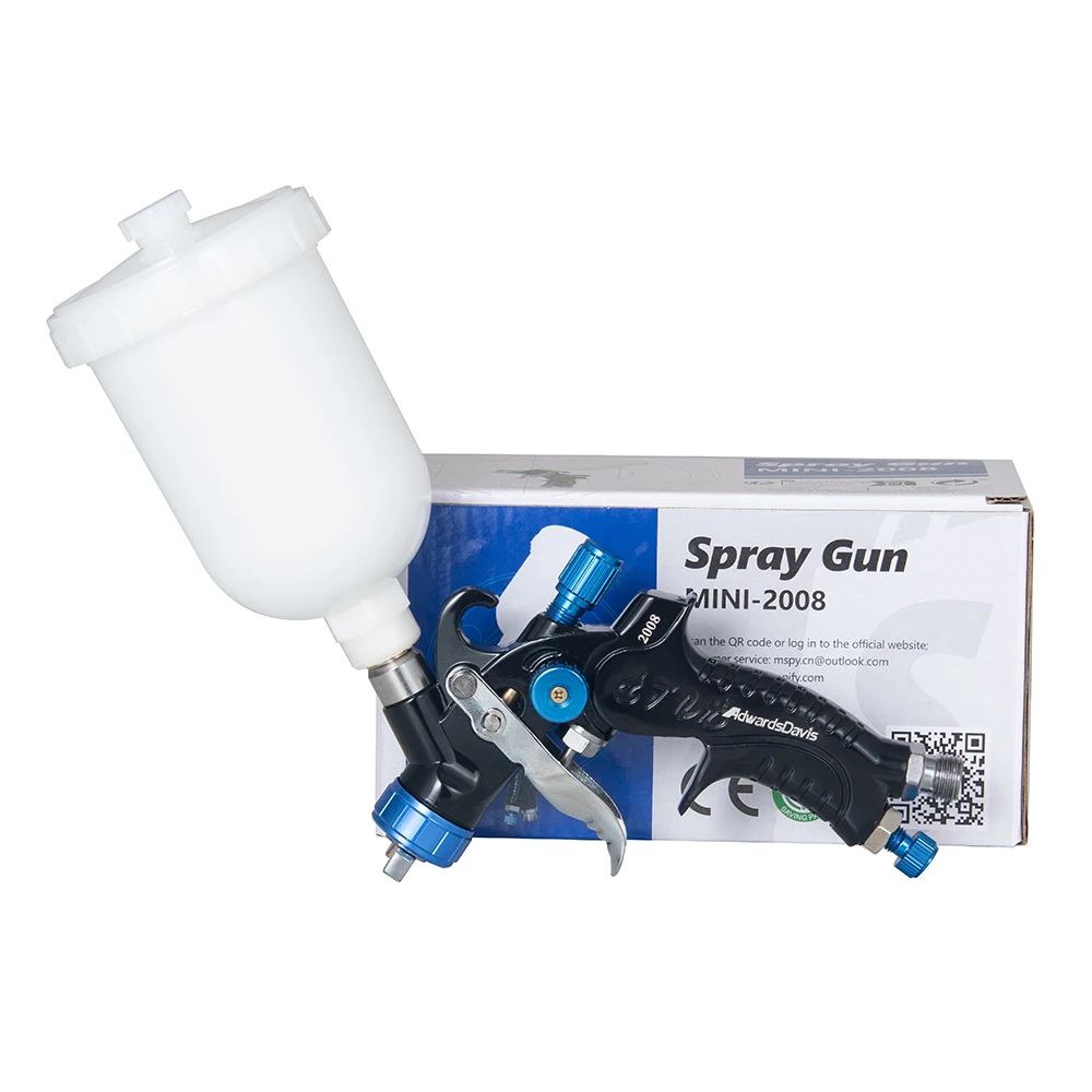 HVLP Mini 2008 Spray Gun Auto Furniture Repair Spray Tool And Industry Spray Paint Cup Capacity 250ml Nozzle 0.8mm 1.0mm