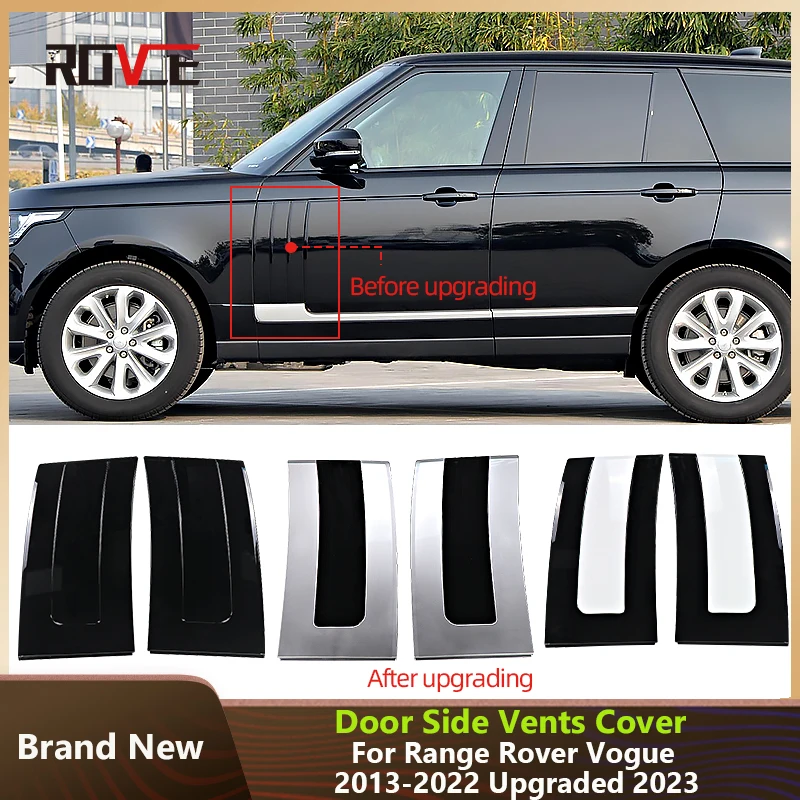 ROVCE Chrome Side Door Vent Cover Fender Air Vents Trim For Land Rover Range Rover Vogue L405 2013-2022 Upgraded 2023 Style