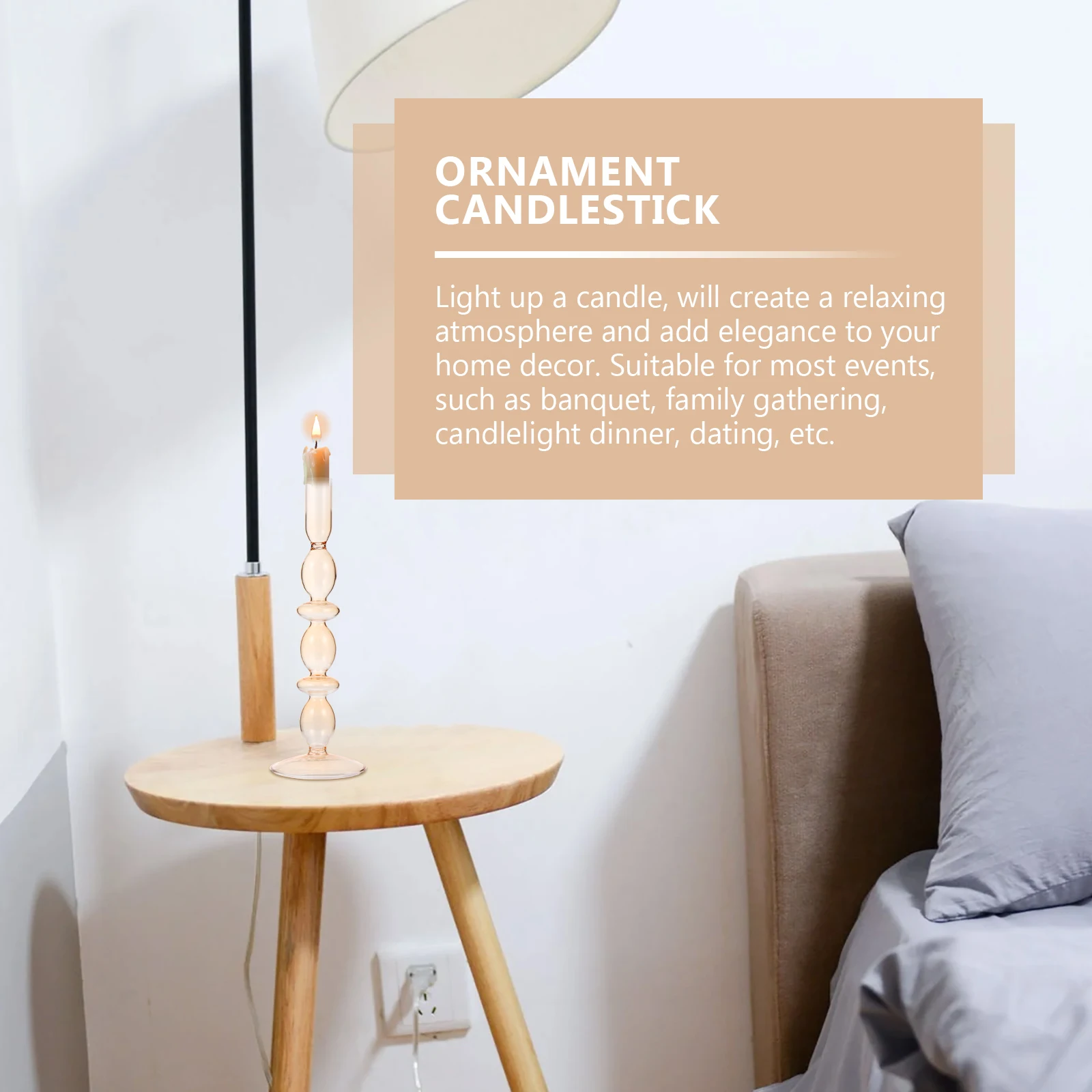 

1Pcs Retro Holders Decorative Candlestick Fine Craftsmanship Long-Term Use Joyful Warmth Bedroom Hotel Living Room