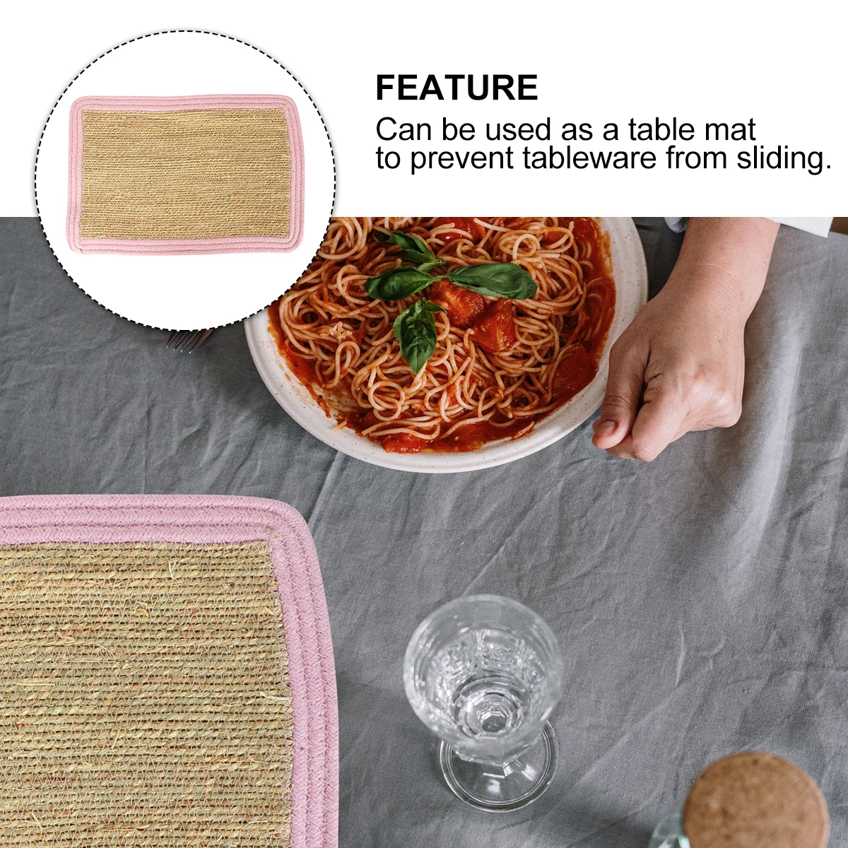 

1Pcs Straw Woven Placemats Heat Insulation Non-Slip Kitchen Table Mat Pot Holder Cup Coasters Dining Accessories
