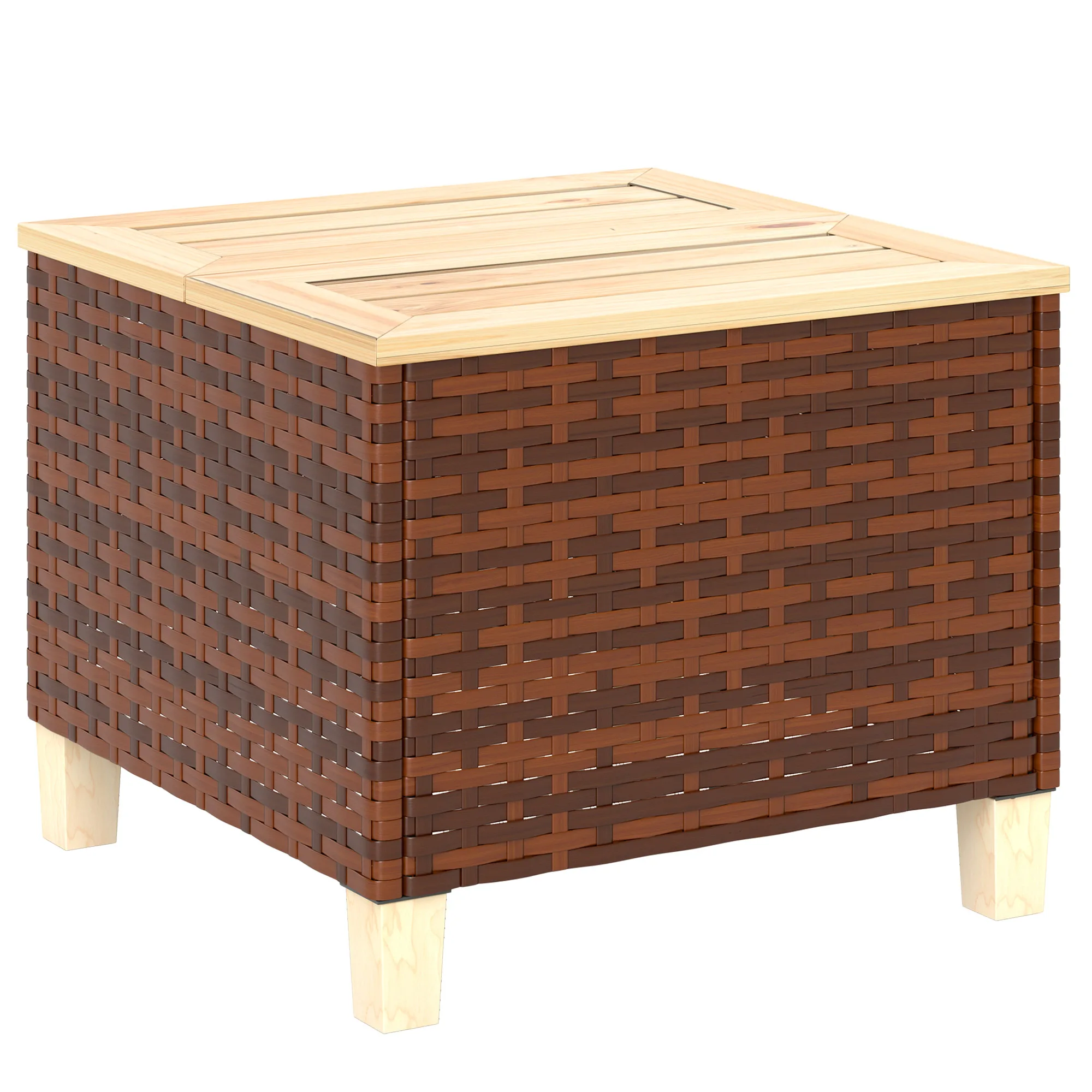 Outdoor Side Table with PE Rat - Outdoor Furniture On Sale 评论和价格