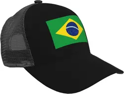 Flag of Brazil Baseball Hats Unisex Adjustable Outdoor Breathable Mesh Baseball Hat