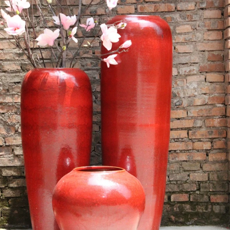 

Ceramic, floor-to-ceiling, vase, kiln change, modern, European style, living room, ornament