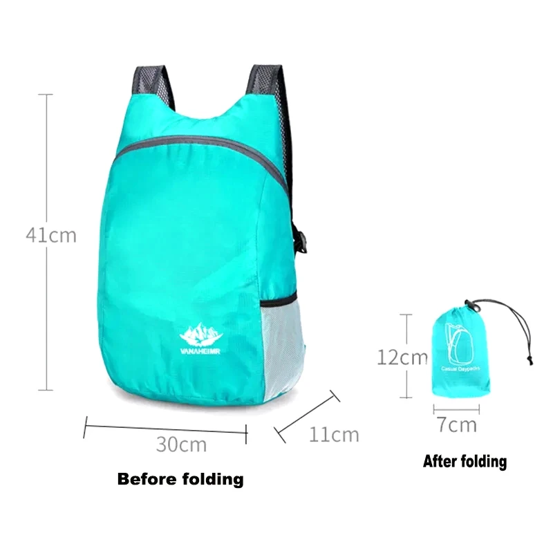 20L Lightweight Packable Backpack Foldable Ultralight Outdoor Folding Backpack Travel Daypack Bag Sports Daypack For Men Women