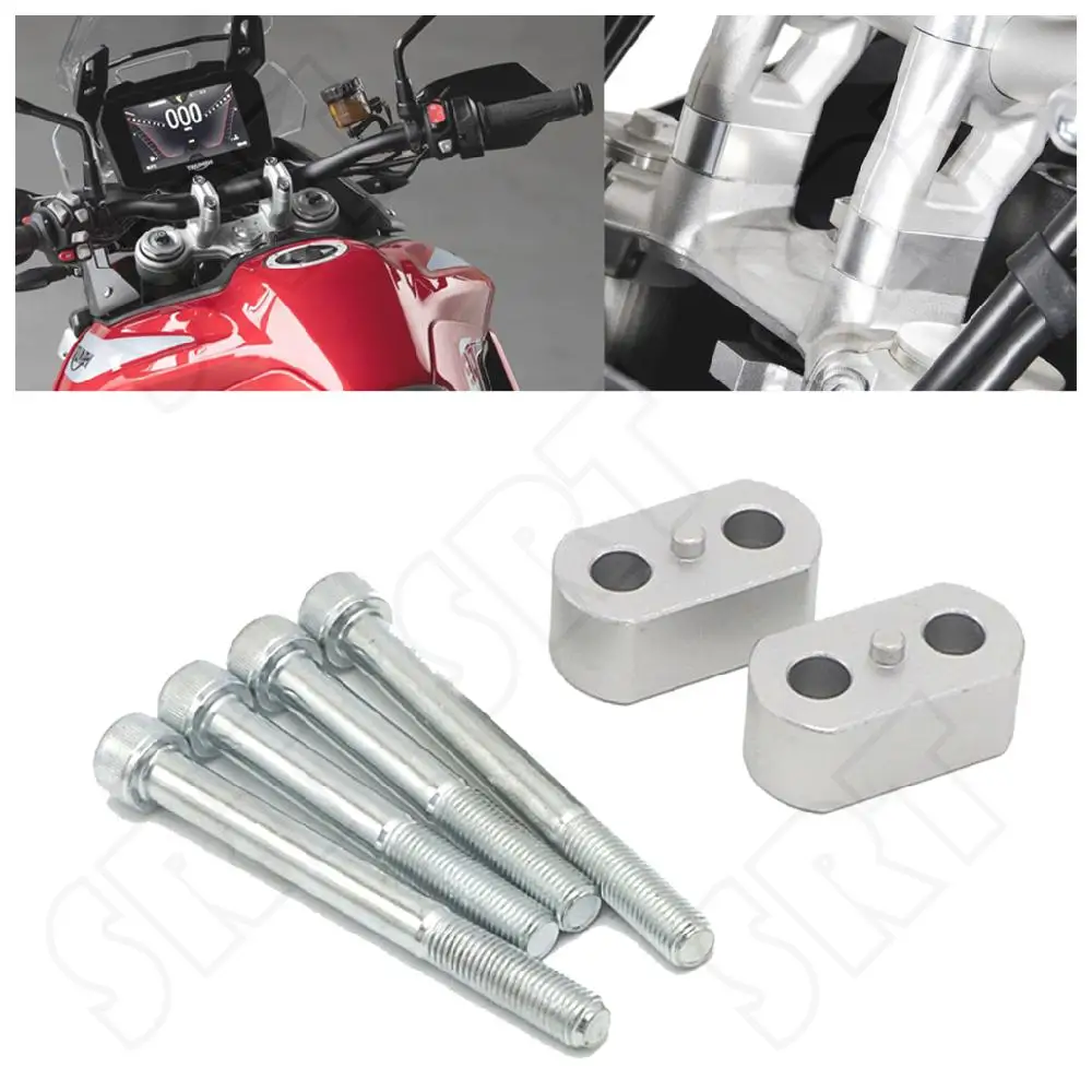 

Fits for Triumph Tiger 900 GT Pro Rally Tiger900 2020-2023 Motorcycle Handlebar Risers 20 MM Heightening Blocks Mount Adapter