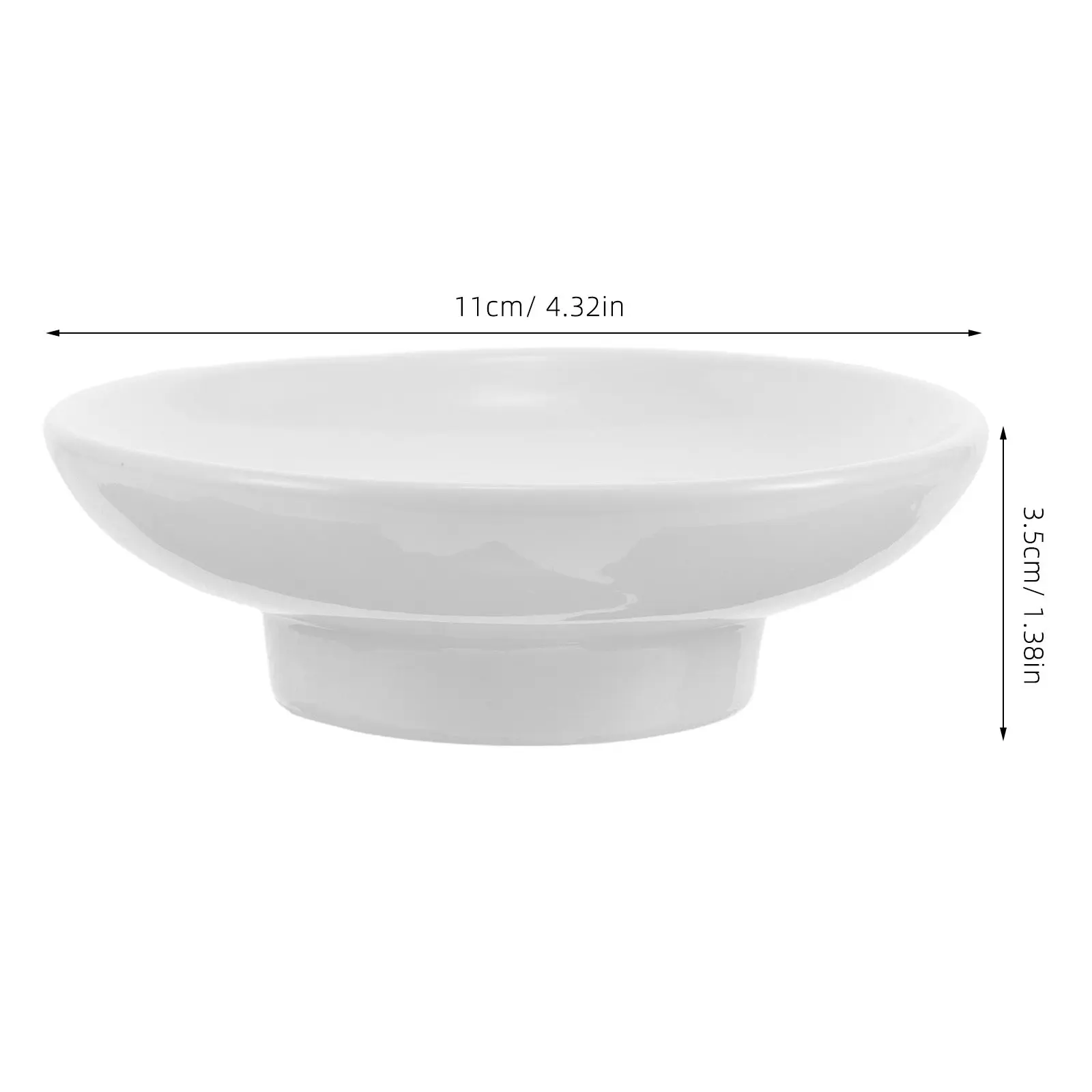 Ceramic Soap Dish Glossy Finish Easy Clean Soap Saver Tray for Vanity Bathroom Kitchen Sink Shower Sponge Ring Key Storage Dish
