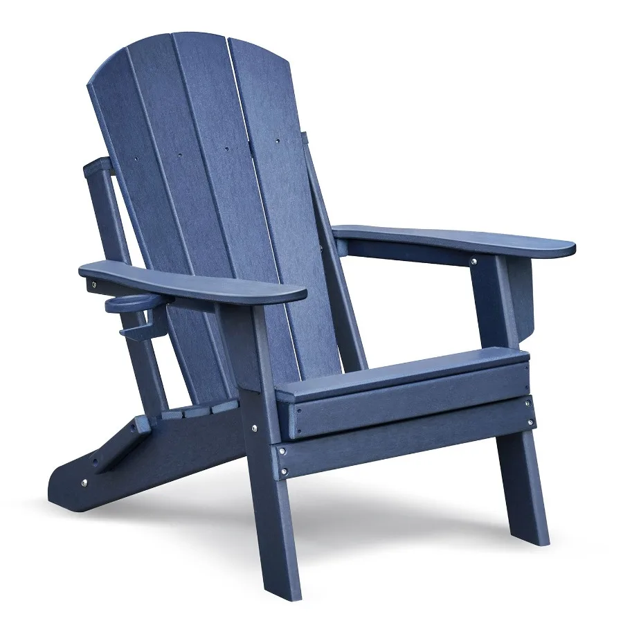 

Patio Folding Adirondack Chair Weather Resistant Outdoor HDPE Foldable Lawn Chair