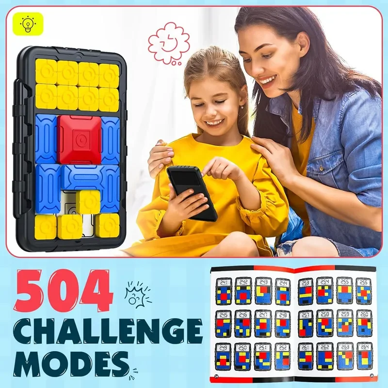 500+ Challenges Huarong Road Slide Puzzle Games Brain Teaser Puzzle Toys for Kids Logical Thinking Educational Toy Birthday Gift