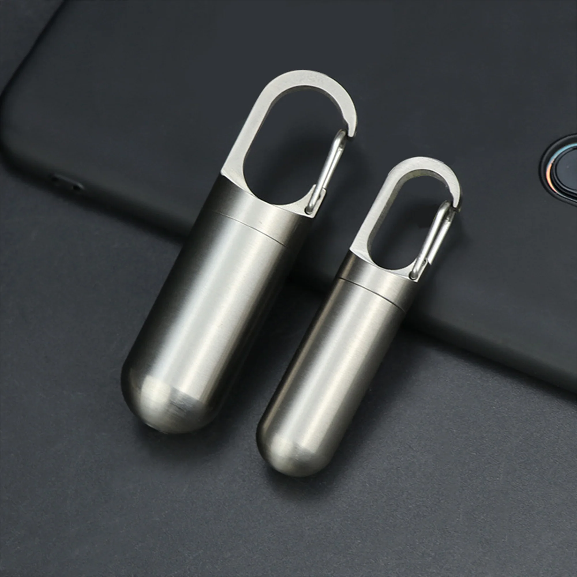 Kleine Pocket Pillendoosje Sleutelhanger Draagbare Waterdichte Pil Case Edc Titanium Reizen Pil Container Leuke Sleutelhanger Pil Houder