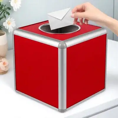 Business Lottery Box Prize Drawing Container Magnetic Raffle Containers for Tickets Man