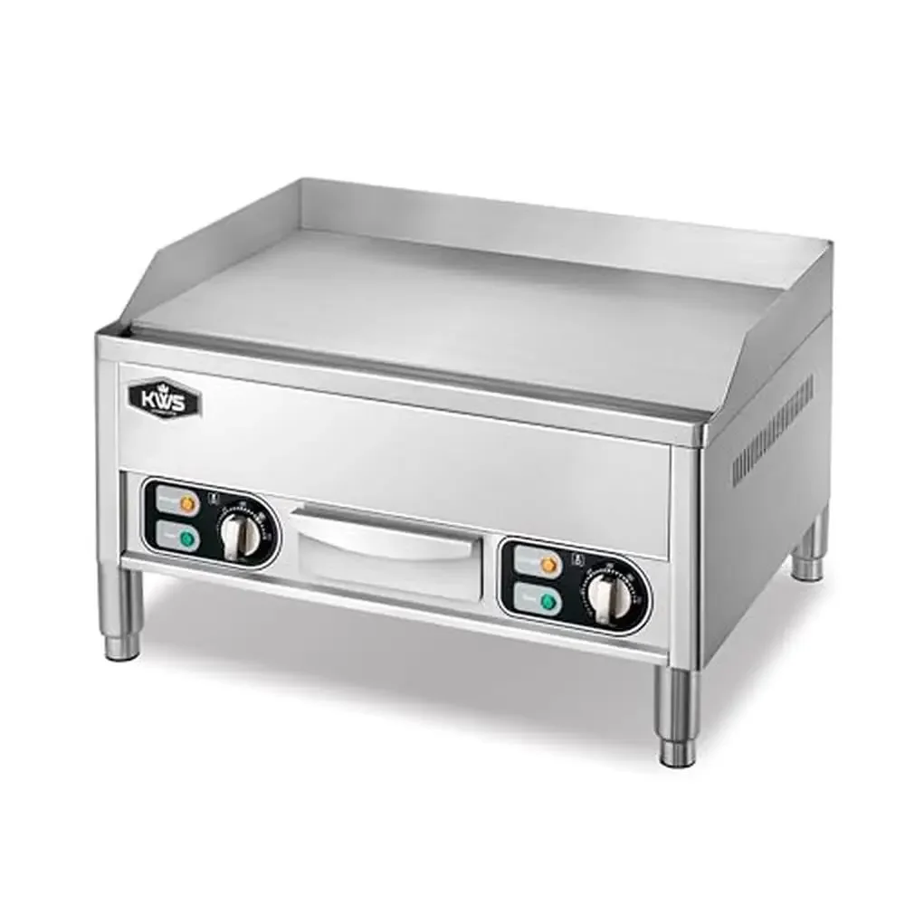 Commercial Electric Griddle 23.5 x 14 in Cooking Area 3500W Dual Burners 122-572°F Temp Range Robust Construction High-Power