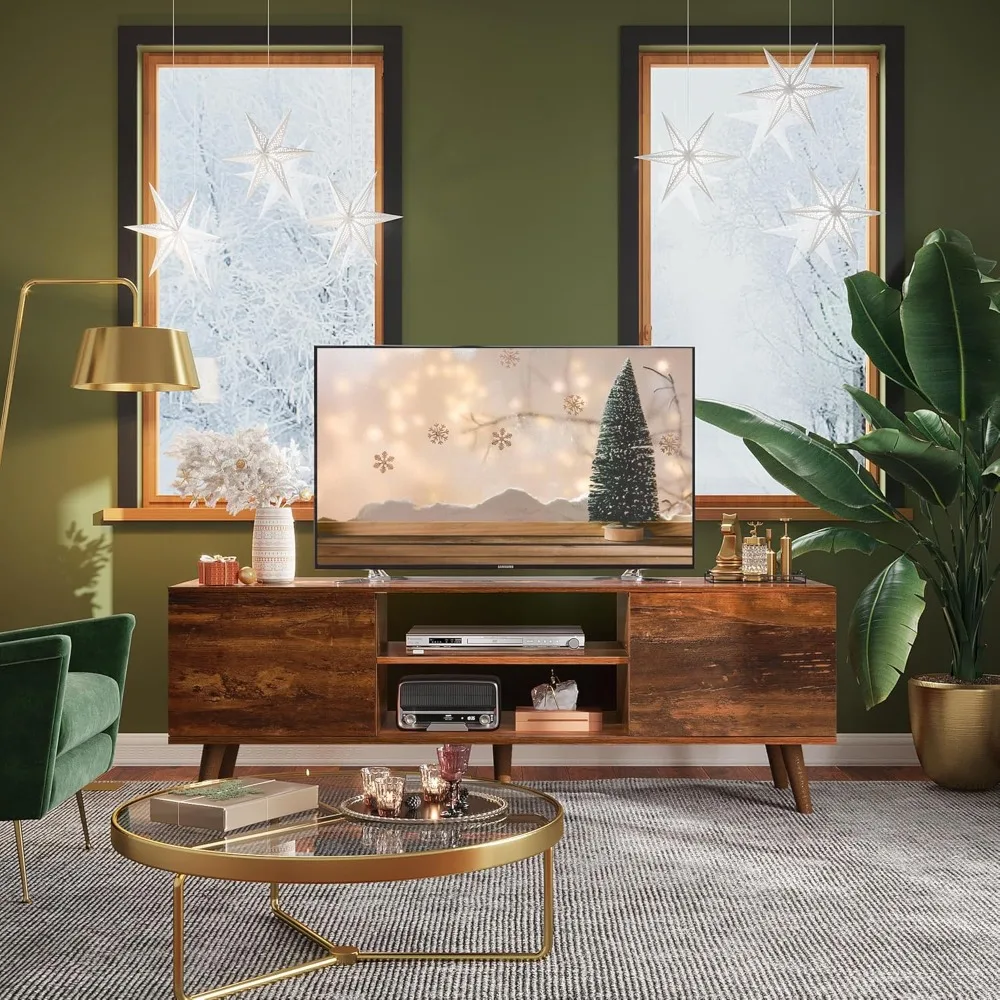 

Hot Sale TV Stand for 55 60 inch TV, Mid Century Modern TV Console, Entertainment Center with Storage for Living Room