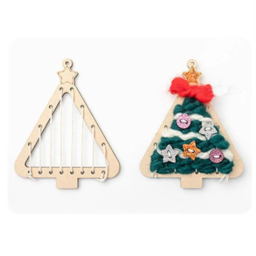 Kinderen Educatief Kleuterschool Speelgoed Weven Kerstcadeau DIY Montage Kerst Wol Boom Kerstsok Kerstklokken