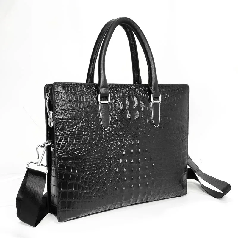 New Alligator Laptop Bags Cow Genuine Leather Men's Briefcase Luxury Brand Male Handbags Men Messenger 14 Inch Computer Bag