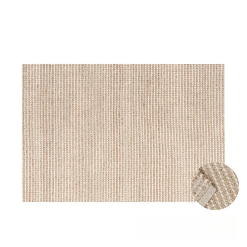 

Pure hand-woven wool carpet living room natural texture grainy villa high-end light luxury bedroom floor mat