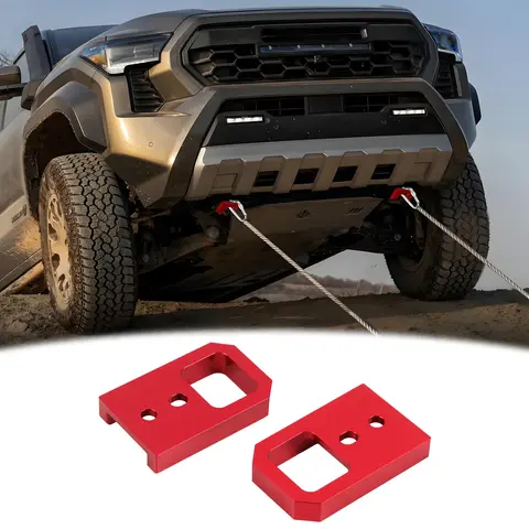 Par de ganchos de reboque dianteiros de alumínio para Toyota Tacoma (4a geração) 2024-2026/ 4runner (6a geração) 2025-2026/ Land Cruiser 250 2024-2025