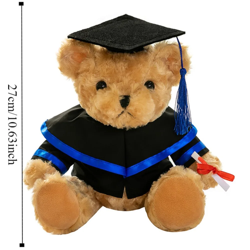 Bachelor Hat Doctor Cap Graduation Bear Doll Academic Dress Cute Bachelor Bear Plush Toy Stuffed Soft Bear Animal Doll