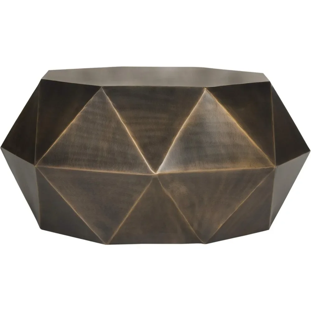 Mn Home Collection-Table basse à facettes géométriques en cuivre