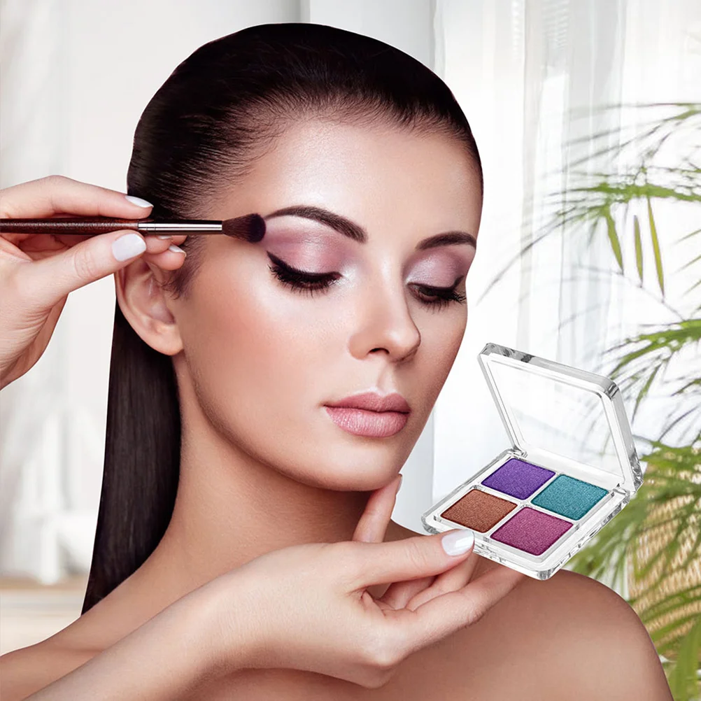 4 個クリアアイシャドウパレット空の詰め替え可能なメイクアップパウダーケースポータブル DIY ブラッシュ口紅パレットトラベルケース