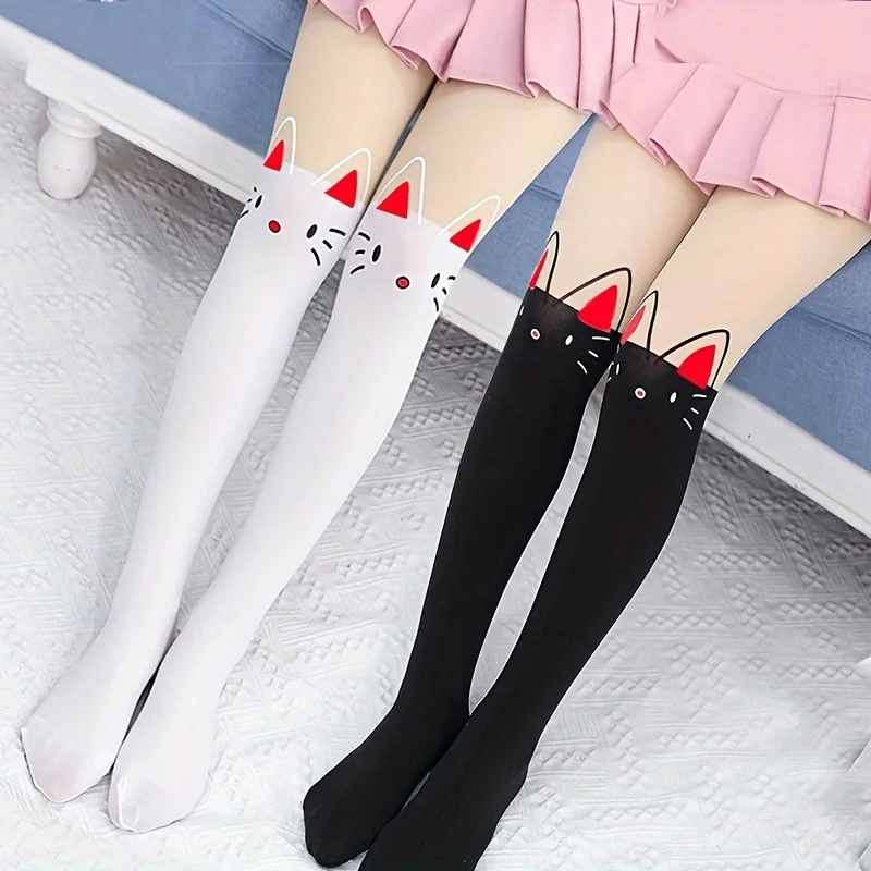 

Dance Leggings Two Pairs of Children's Cartoon Cat Ear Design Leggings Tights Pantyhose Ballet Tights for Girls