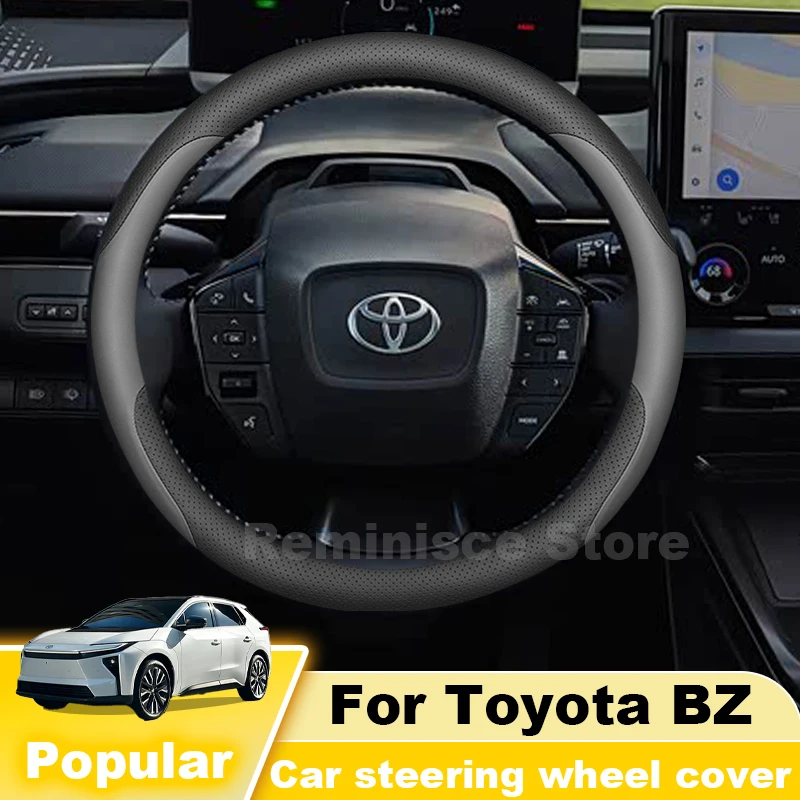 Leather Car Steering Wheel Cover For NEW Toyota BZ Limited 2026 2025-2022 Non Slip Steering Wheel Cover Toyota bz Accessories