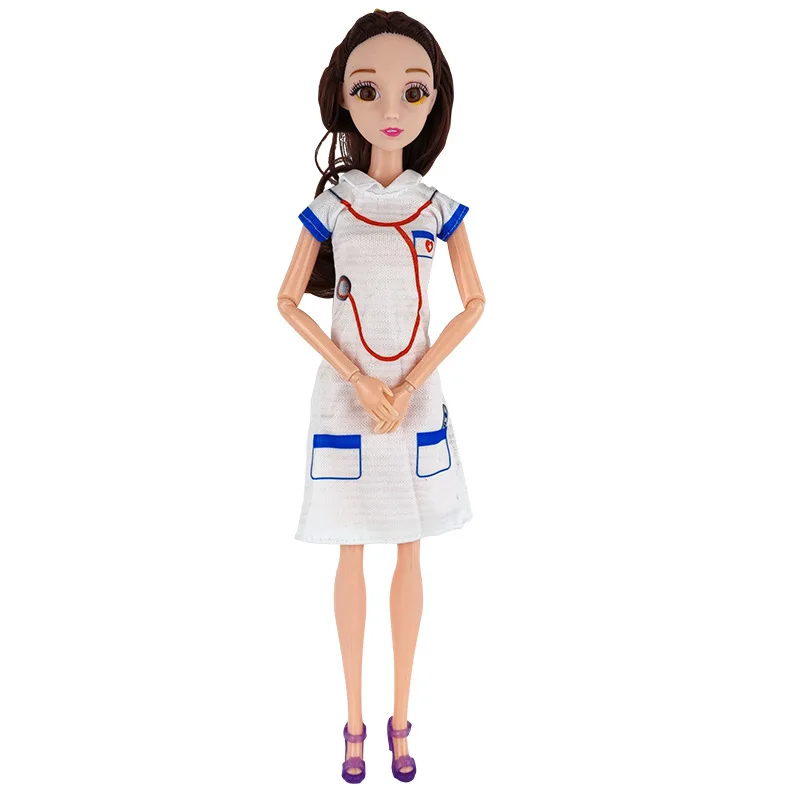 1 Set Multiple Short Skirt Nurse Doctor Stewardess Waiter Wave Dress for Barbie Doll Kids Toy