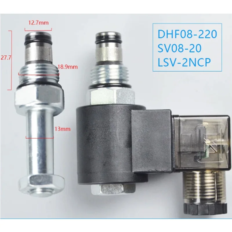 DHF08-220 SV08-20 LSV-2NCP Hydraulic thread insertion two position two normally closed solenoid valve DC12V/DC24V/AC220V 250bar
