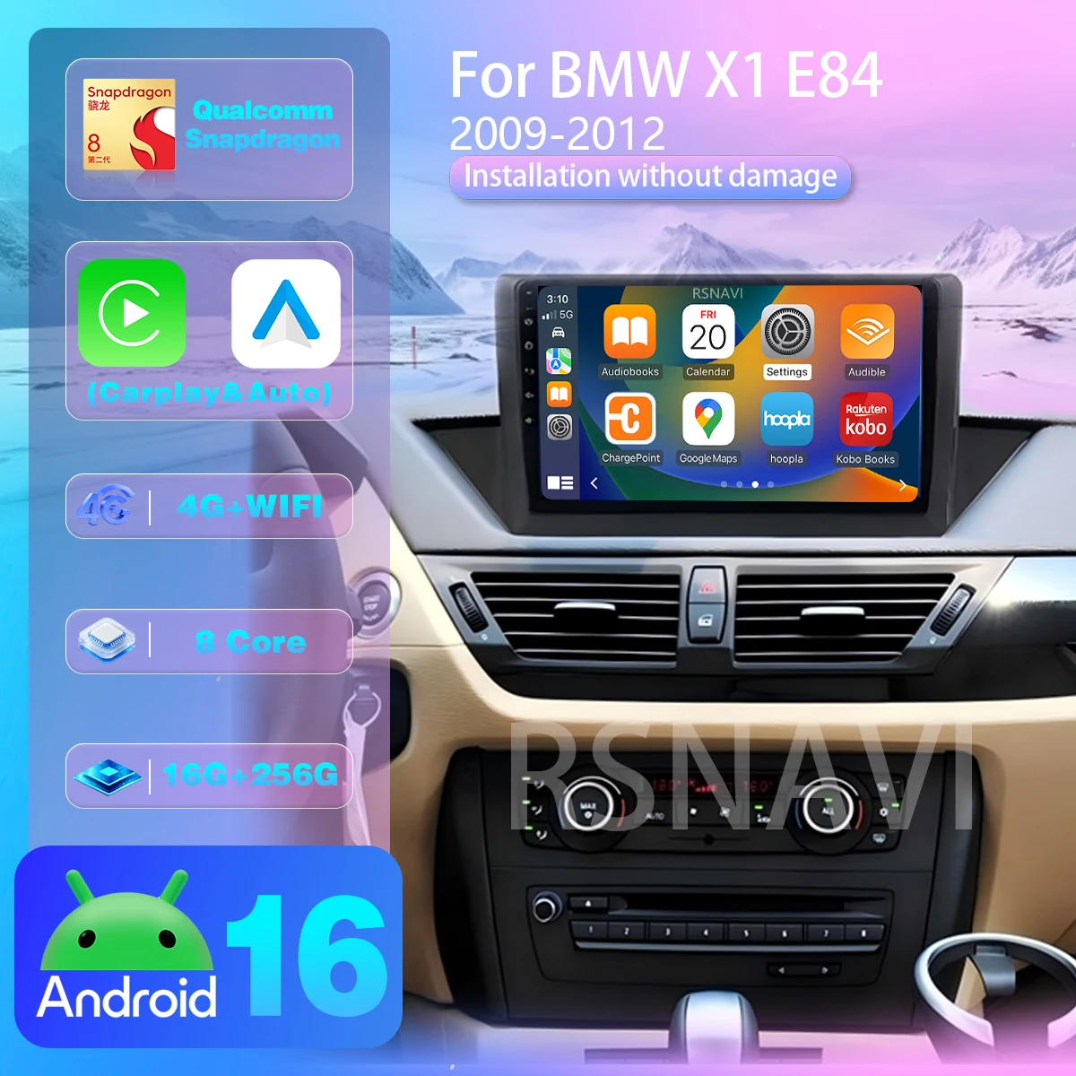 Android 16 For BMW X1 E84 2009 - 2016 Car Radio Multimedia Video Player 360 Camera AI Voice CarPlay auto  Plug and Play Wireless