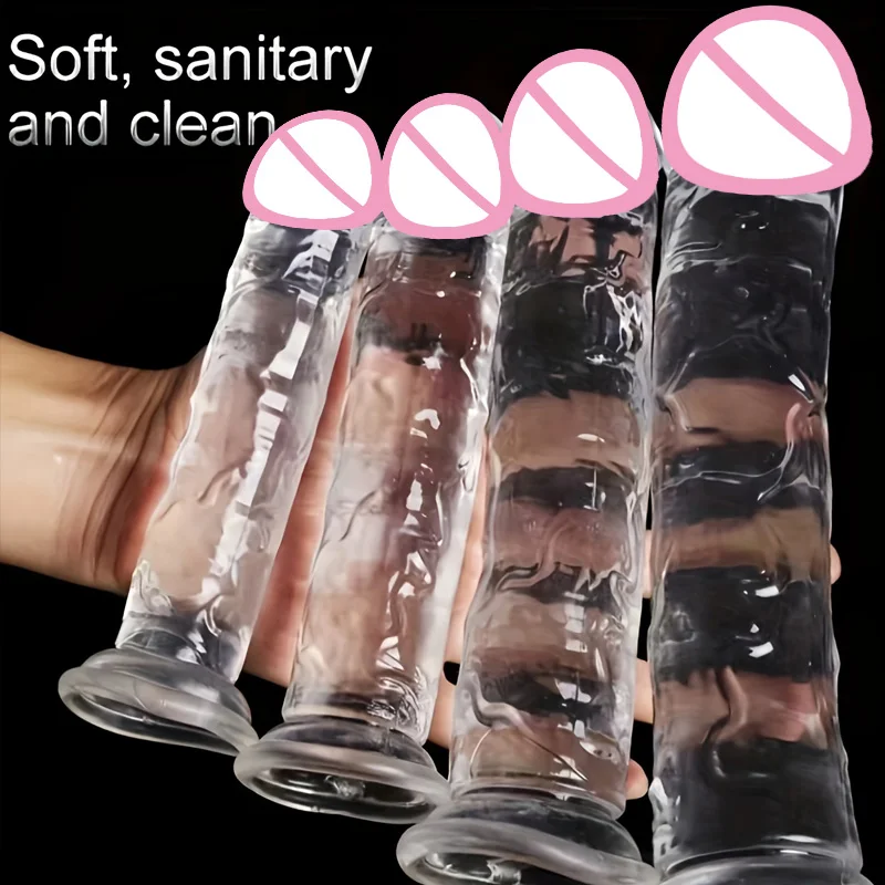 Transparent Realistic Dildo Butt Plug Waterproof Big Dick Strong Suction Cup Anal Masturbation Adult Sex Toys for Women Gay 18+ view 2