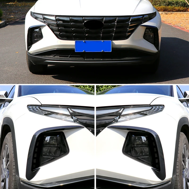 Abaiwai For Hyundai Tucson Nx4 2021 - 2023 Hybrid N Line Car Front Fog Lamp Eyebrow Shell Spoiler Wind Knife Auto Parts Supplies